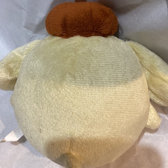 Sanrio Pomuponupurin the yellow dog plush 5x5” Baby rattle toy. - Picture 2 of 5